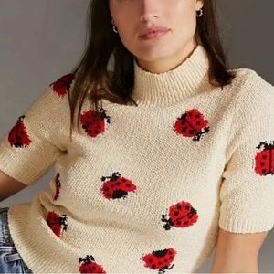Anthropologie Maeve Lady Bug Sweater